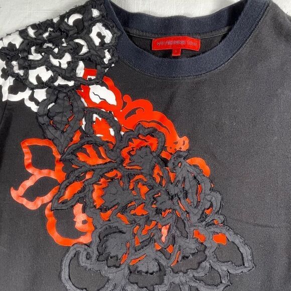 Vivienne Tam Black Embroidered Floral Pullover Sweatshirt P Small - Picture 2 of 8